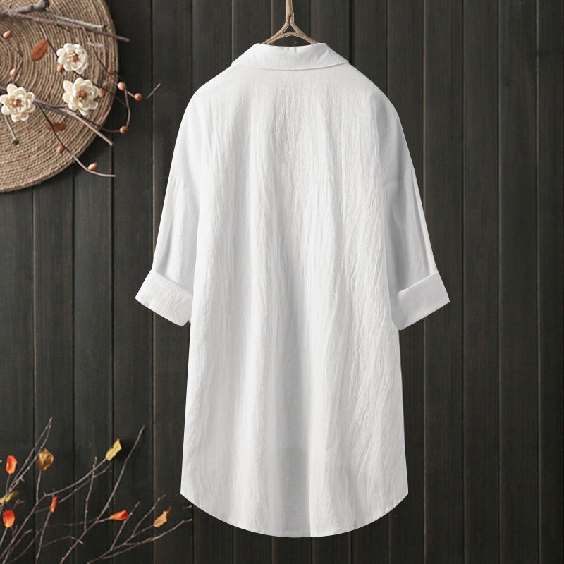 🔥Clearance Sale🏆Women's Shirt Made Of Single-Colored Cotton Linen