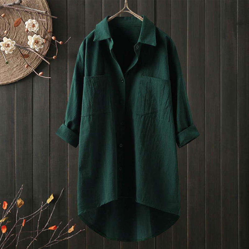 🔥Clearance Sale🏆Women's Shirt Made Of Single-Colored Cotton Linen