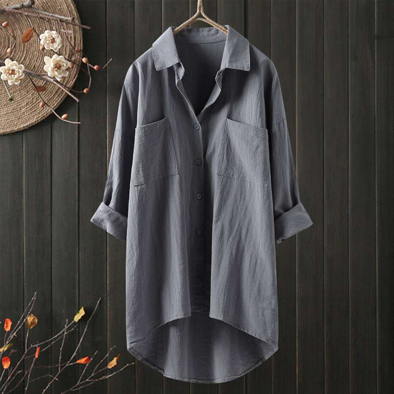 🔥Clearance Sale🏆Women's Shirt Made Of Single-Colored Cotton Linen
