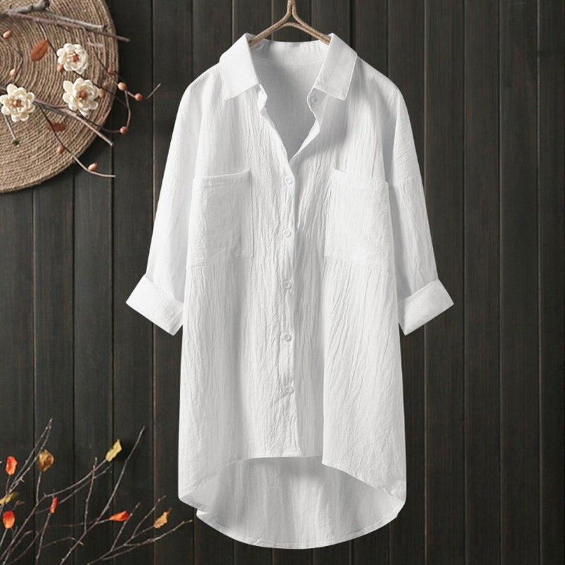 🔥Clearance Sale🏆Women's Shirt Made Of Single-Colored Cotton Linen