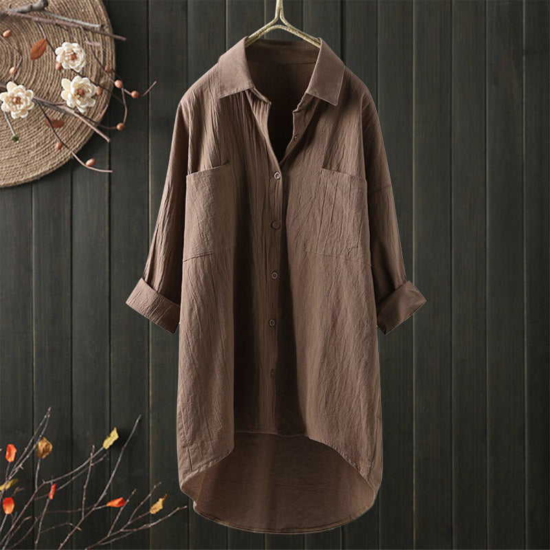 🔥Clearance Sale🏆Women's Shirt Made Of Single-Colored Cotton Linen