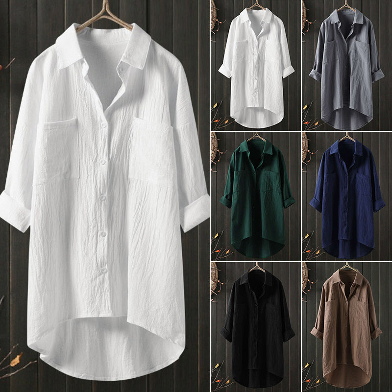 🔥Clearance Sale🏆Women's Shirt Made Of Single-Colored Cotton Linen