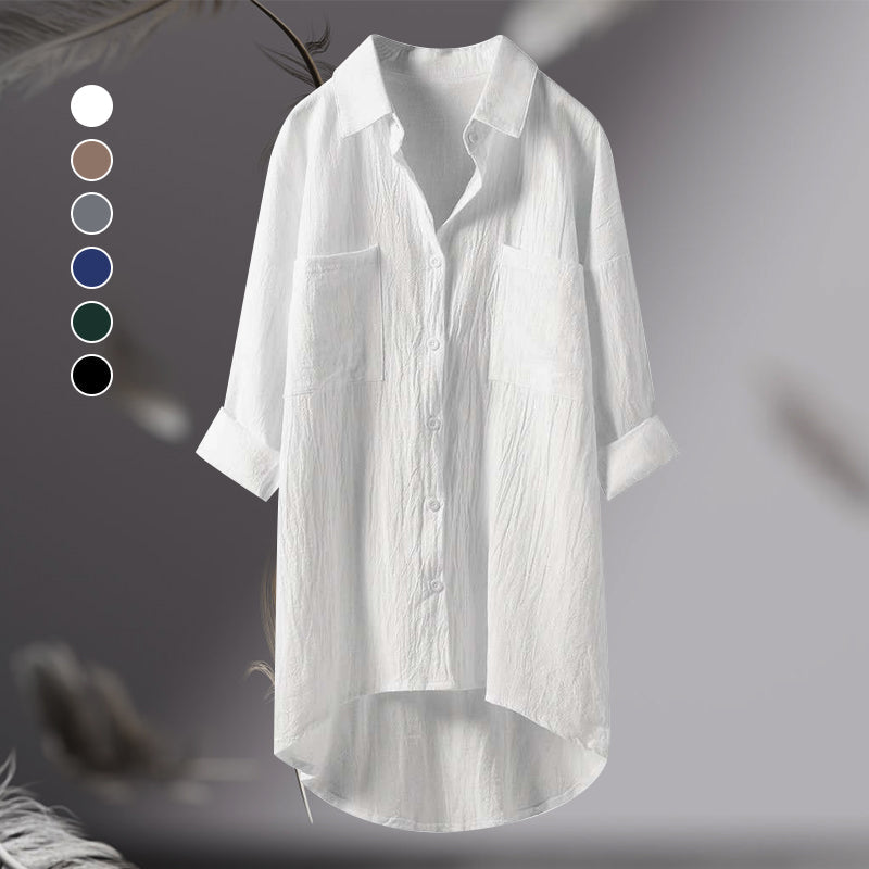 🔥Clearance Sale🏆Women's Shirt Made Of Single-Colored Cotton Linen