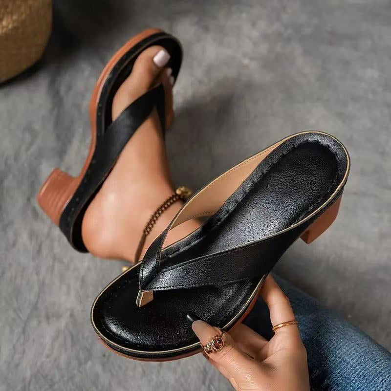 ⏳ Limited time 50% off! 💥Women’s Summer Chunky Heel Flip Flops(The more you buy, the higher the discount)
