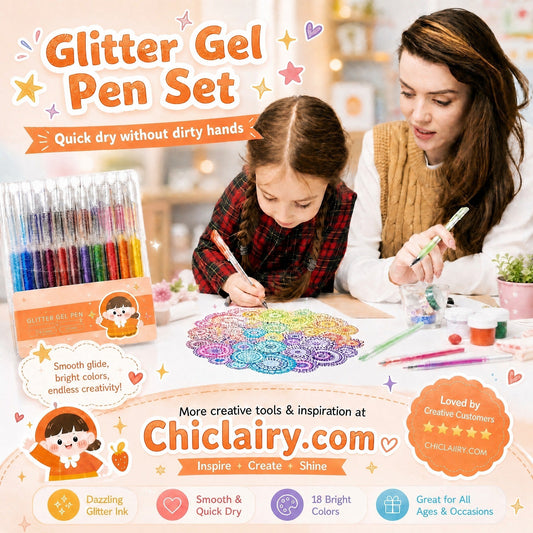 ✨50% OFF NOW! 50K+ Sold Glitter Gel Pen Set‑18 Bright Colored Quick‑Dry Sparkle Gel Pens, Smooth Glide Art Drawing Pens for Journaling, Scrapbooking & Kids DIY Crafts