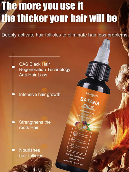 🌿50% OFF NOW! Batana Oil Hair Growth Serum – Nourishing Scalp Care Oil with Rosemary & Castor Oil, Strengthen Follicles & Reduce Hair Loss