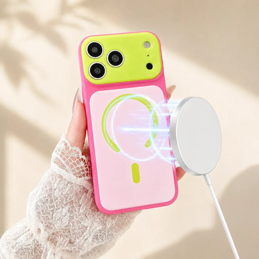📱SUMMER HOT SALE 50% OFF! Trendy Dopamine Color Block MagSafe iPhone Case – Ultra-Slim Matte Hard PC Shockproof Protective Phone Cover for iPhone 17 Pro Max