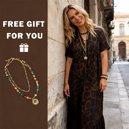 👗LIMITED TIME 50% OFF! 🐆Women V-Neck Short Sleeve Leopard Print Tiered Maxi Dress, Casual Loose Flowy Long Dress for Vacation Daily Wear