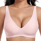 👙Final 12 Hours Only £9.99! Jelly Wireless Seamless Bra – Deep V Push Up Bralette, Adjustable Back Straps, All-Day Comfort Everyday T-Shirt Bra