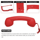 📞50% OFF NOW! Vintage Retro Telephone Handset – Wired Retro Phone Receiver for Smartphones, Ergonomic Curved Old-School Phone Handset, Cute Aesthetic Accessory & Unique Gift for Home & Desk