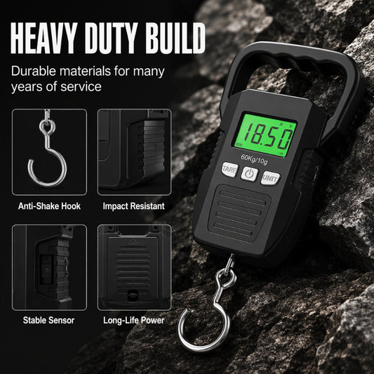🔥50% OFF NOW!⚖️ Over 38,300 Sold! Portable Digital Luggage Scale, 60kg Heavy Duty Handheld Hanging Scale for Travel, Fishing & Parcel Weighing