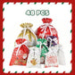 🎁50% OFF NOW! Premium Christmas Drawstring Gift Bag – Reusable Xmas Goodie Pouches, Santa Pattern Candy Treat Bags for Holiday Party Favors, Christmas Gift Wrapping