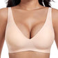 👙Final 12 Hours Only £9.99! Jelly Wireless Seamless Bra – Deep V Push Up Bralette, Adjustable Back Straps, All-Day Comfort Everyday T-Shirt Bra