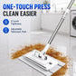 🧹50% OFF NOW! Auto-Clamp Flat Mop with Stainless Steel Extended Handle – One-Click Release Floor Mop, Works With Old Towels, Reusable Mop for Household Hard Surface Cleaning
