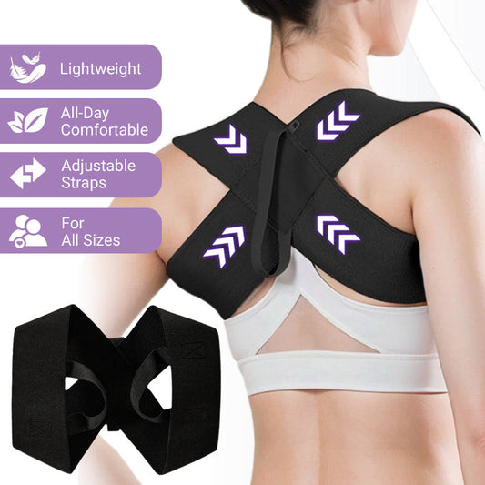 🧍FLASH SALE - ￡7.99!!👍 ! ✨Unisex Back Posture Correction Belt – Breathable Close-Fitting Design, Adjustable Shoulder Support, Relieve Hunchback & Upper Back Strain for Office & Daily Use