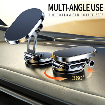 🚗50% OFF NOW! Foldable Metal Magnetic Phone Holder‑360° Rotatable Car Magnetic Phone Mount, Heavy-Duty Alloy Foldable Dashboard Cell Phone Stand for Driving Navigation
