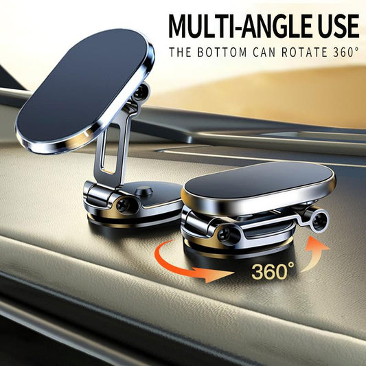 🚗50% OFF NOW! Foldable Metal Magnetic Phone Holder‑360° Rotatable Car Magnetic Phone Mount, Heavy-Duty Alloy Foldable Dashboard Cell Phone Stand for Driving Navigation