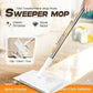 🧹50% OFF NOW! Auto-Clamp Flat Mop with Stainless Steel Extended Handle – One-Click Release Floor Mop, Works With Old Towels, Reusable Mop for Household Hard Surface Cleaning