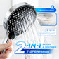 🚿50% OFF NOW! High‑Pressure Adjustable Rainfall Shower Head, 2‑In‑1 Wash & Shower Handheld Showerhead with 7 Spray Modes, Self‑Cleaning Nozzles High Flow Bathroom Shower Sprayer
