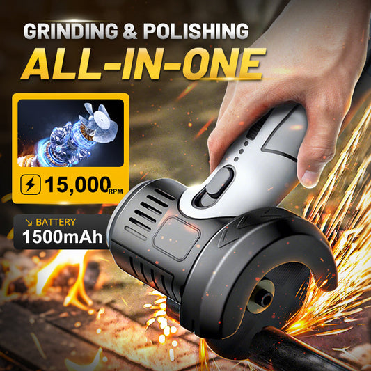 ⚙️50% OFF NOW! 12V Cordless Mini Angle Grinder, 3-in-1 Cut Grind Polish Power Tool, 15000RPM Portable Electric Grinder with 1500mAh Battery for DIY Small Projects