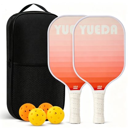 Outdoor Indoor 4 Balls 2 Paddles Carry Bag Pickleball Game Set