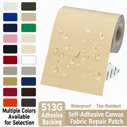 ⛺50% OFF NOW ! ✨Self‑Adhesive Tarpaulin Repair Patch, Waterproof Fabric Repair Tape, Rain‑Resistant Strong Adhesion for Tent, Tarp, Backpack & Umbrella