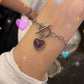 💜50% OFF NOW! Color Changing Mood Bracelet‑Heart Shaped Temperature Sensing Bracelet, Toggle Clasp Chain Bangle, Trendy Y2K Jewelry Gift for Women & Teens