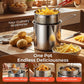 🍟50% OFF NOW ! ✨304 Stainless Steel Multifunctional Fryer, Splash‑Proof Deep Pot Design with Filter Basket, Restaurant‑Quality Home Deep Frying Pot