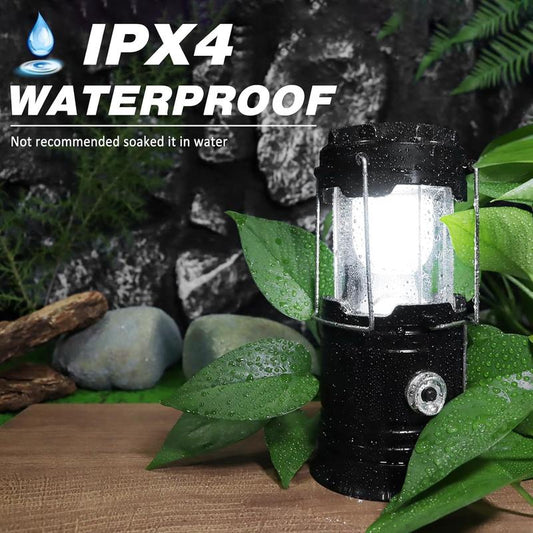 ⛺️50% OFF NOW! Solar Camping Lantern – Rechargeable Collapsible LED Lamp, IPX4 Waterproof Light with Magnetic Base & Foldable Hanging Hook for Outdoor Emergency