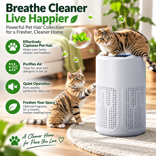 50% OFF NOW! Quiet Energy Efficient Compact Air Purifier, Remove Pet Hair, Dust & Allergies, Ultra Quiet Sleep Mode for Bedroom Home