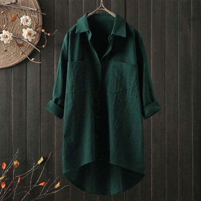 🔥Clearance Sale🏆Women's Shirt Made Of Single-Colored Cotton Linen