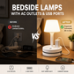 💡50% OFF NOW! Bedside Lamp with AC Outlets & USB Ports – Multi‑Function Nightstand Table Lamp, Soft Dimmable Bedroom Reading Lamp for Nightstand Dorm Home Decor
