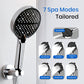 🚿50% OFF NOW! High‑Pressure Adjustable Rainfall Shower Head, 2‑In‑1 Wash & Shower Handheld Showerhead with 7 Spray Modes, Self‑Cleaning Nozzles High Flow Bathroom Shower Sprayer