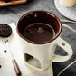 🍫50% OFF NOW! Ceramic Chocolate & Cheese Fondue Melter Mug – Tealight Heating Fondue Pot Cup with Fork, Mini Melting Mug for Dessert, Party & Romantic Night