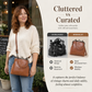 👜50% OFF NOW! Vintage Kiss‑Lock Bag‑2‑in‑1 Handbag & Crossbody Purse, Soft Faux‑Leather Retro Kiss‑Clasp Shoulder Bag, Compact Timeless Elegant Women’s Daily Fashion Handbag