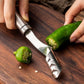🌶️50% OFF NOW! Stainless Steel Chili Corer – Pepper Seed Remover Tool, Serrated Edge Chili Deseeder for Jalapeño, Bell Pepper & Home Kitchen Prep