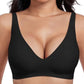 👙Final 12 Hours Only £9.99! Jelly Wireless Seamless Bra – Deep V Push Up Bralette, Adjustable Back Straps, All-Day Comfort Everyday T-Shirt Bra