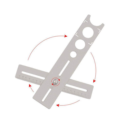 🔧50% OFF NOW! Stainless Steel Tile Hole Locator, Adjustable Tile Angle Measuring Ruler, Multi‑Hole Positioning Template Tool for Drilling Holes on Tile, Glass and Marble