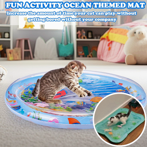 🐱 Unleash the Fun for Indoor Cats – 60% OFF ✨ Pet Water Sensory Mat – For Playful Hunting & Cooling Relief! 🐟