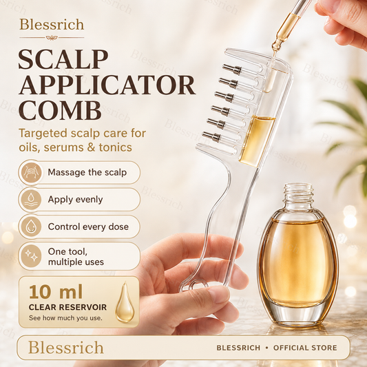 50% OFF NOW! Scalp Serum Applicator Comb – 10ml Clear Reservoir Oil Applicator with Massage Teeth, Precise Liquid Dispensing Hair Root Comb for Scalp Treatment & Hair Care