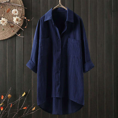 🔥Clearance Sale🏆Women's Shirt Made Of Single-Colored Cotton Linen