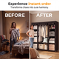 🧥50% OFF NOW! Easy‑to‑Assemble Portable Non‑Woven Fabric Wardrobe, Large‑Capacity Freestanding Closet, Sturdy Frame, Multi‑Compartment Storage for Clothes, Bedding & Household Items