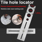 🔧50% OFF NOW! Stainless Steel Tile Hole Locator, Adjustable Tile Angle Measuring Ruler, Multi‑Hole Positioning Template Tool for Drilling Holes on Tile, Glass and Marble