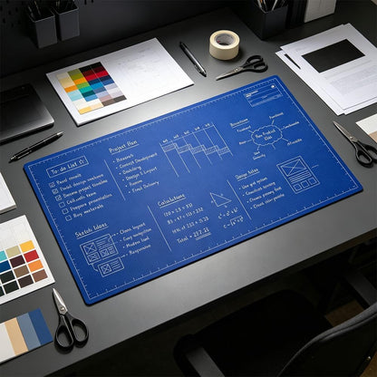 🖥️50% OFF NOW! Reusable Write‑On Large Desk Mat‑Multi‑Function Creative Planning Work Pad, Erasable Desk Pad for Sketching, Project Planning & Office Workspace