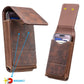 📱50% OFF LIMITED TIME! Leather Belt Clip Phone Holster, Multi-Pocket Waist Cell Phone Pouch with Card Slots, Durable Vintage Leather Phone Waist Bag Fits iPhone & Android Smartphones
