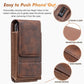 📱50% OFF LIMITED TIME! Leather Belt Clip Phone Holster, Multi-Pocket Waist Cell Phone Pouch with Card Slots, Durable Vintage Leather Phone Waist Bag Fits iPhone & Android Smartphones