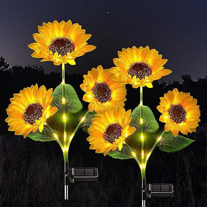 🌻 LIMITED-TIME 50% OFF! Sunflower Solar Garden Lights, Auto On/Off Long Lasting IP65 Waterproof LED Stake Lights for Patio Yard Pathway Decoration ✨