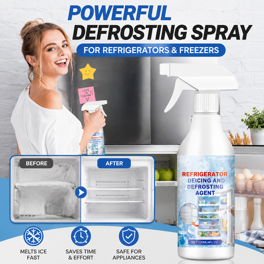 🧊50% OFF NOW! Defrost Spray for Fridge‑Freezer, Fast‑Acting Refrigerator De‑Icing Agent, Time‑Saving Ice Melting Spray for Freezer & Fridge Ice Buildup Removal