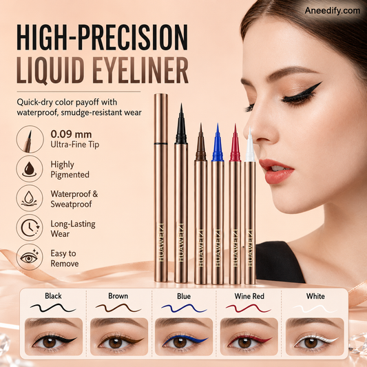 👁️ Last Day Special Price £8.99 ! ✒️Buy 1 Get 1 Free 0.09mm Ultra Fine Liquid Eyeliner, Waterproof Sweatproof Long-Lasting Pigmented Eye Liner Pen