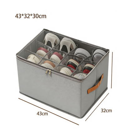 👟50% OFF NOW ! 📦Foldable Transparent PVC Shoe Box – Waterproof Stackable Dustproof Shoe Organizer for Closet & Office Use
